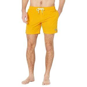 SERGE BLANCO Solid Swim Trunks,Yellow Large